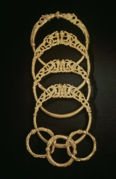 Gold Bracelets from the Ertsfield Treasure, 4th century AD by Celtic
